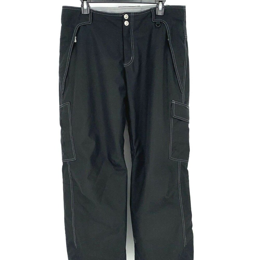 Patagonia Womens 12 Rubicon‎ Puff Ski Snow Pants Black Waterproof Gaiters READ